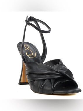 Sam Edelman Lavender Black Knotted Ankle Strap Heels